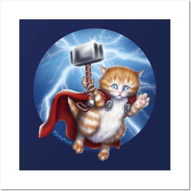 Thor Kitten Wall Art by GeekyPet